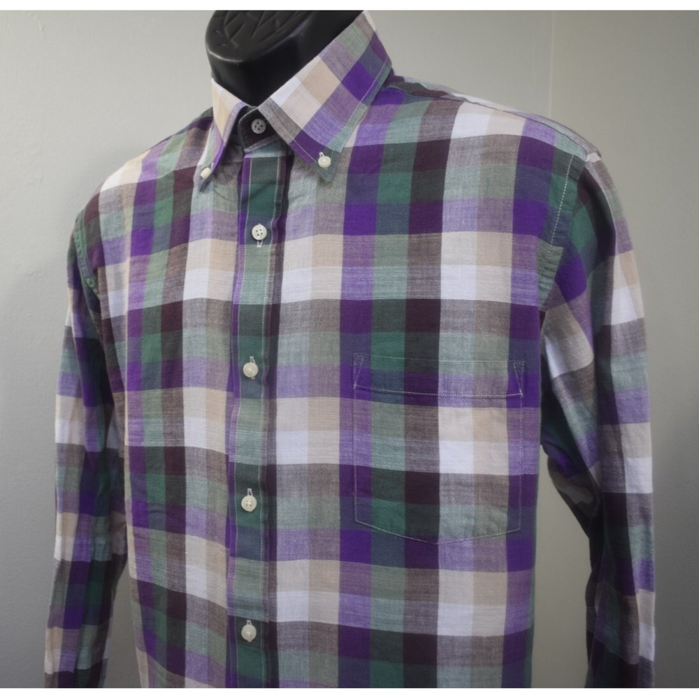 Tailorbyrd Dress Shirt Plaid Long Sleeve Front Pocket Button Up Mens Size‎ Large